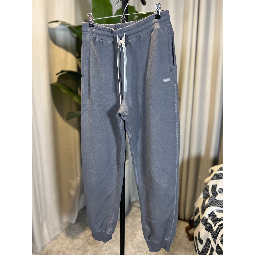 FIGS Women Slate Gray Heathered Jogger Sweatpants Drawstring Waist Tapered Leg